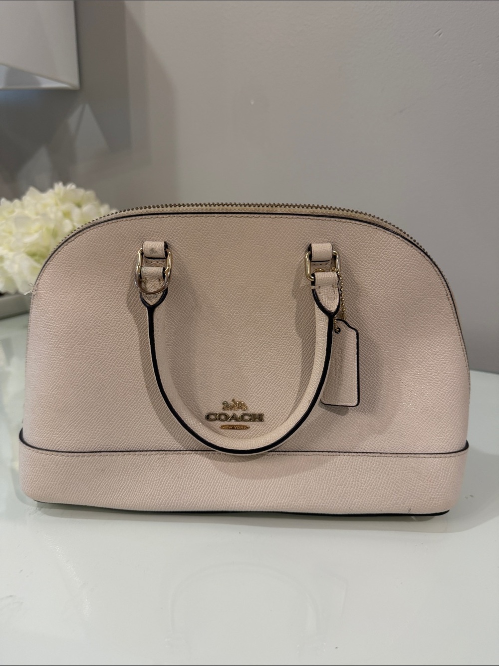 Coach Blush Dome Satchel with Gold-Tone Hardware